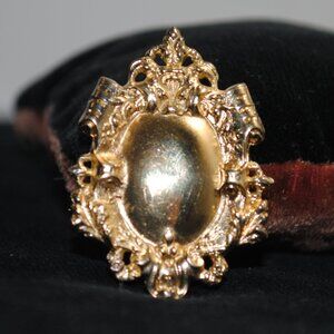 Vintage Gold Vermeil Sterling Silver Victorian Style Brooch 925